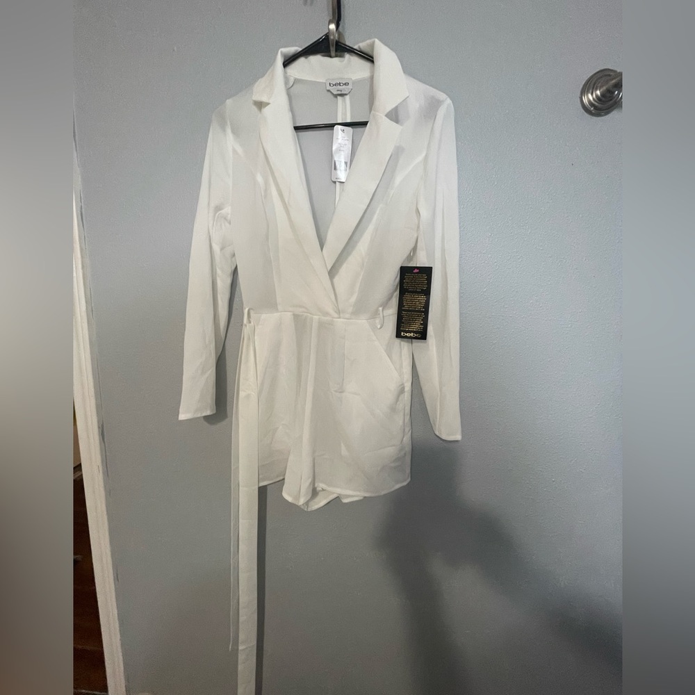 Bebe white jumpsuit.